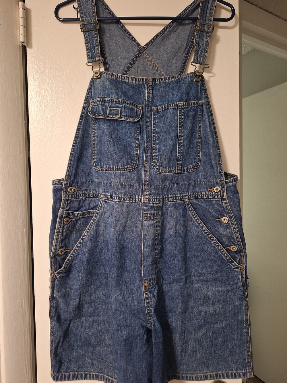 Old Navy Blue Denim Women’s Short Overalls